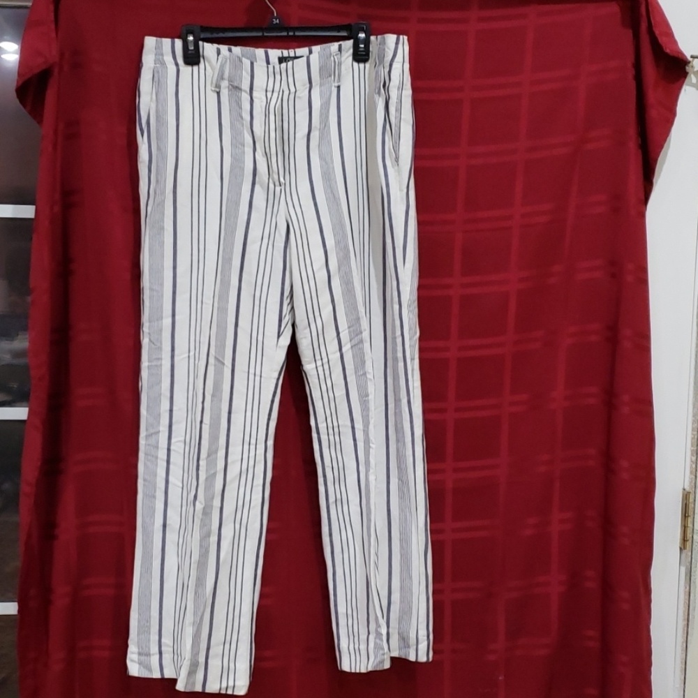 Blue striped trousers